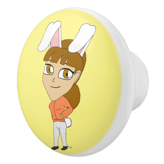 Chibi Bunnygirl Keramikknauf (Rechts)