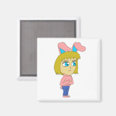 Chibi Bunnygirl Magnet (Vorderseite/Rückseite)