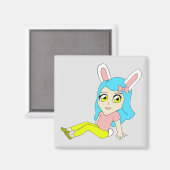 Chibi Bunnygirl Magnet (Vorderseite/Rückseite)