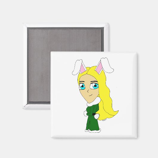 Chibi Bunnygirl Magnet (Vorderseite/Rückseite)