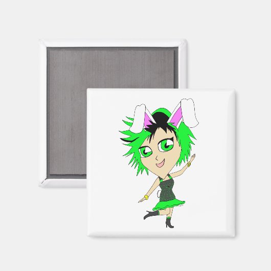 Chibi Bunnygirl Magnet (Vorderseite/Rückseite)