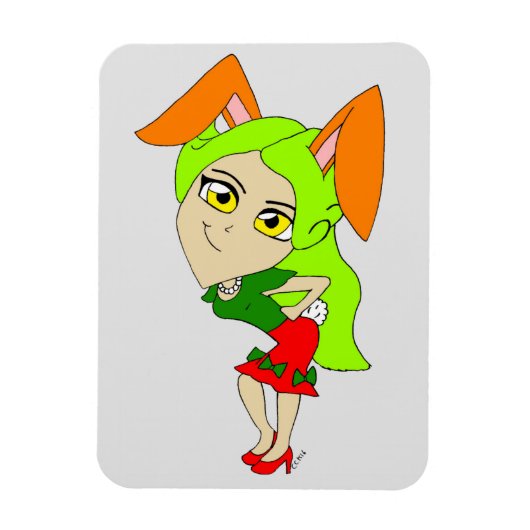 Chibi-Bunnygirl-Magnet Magnet (Vertikal)