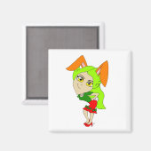 Chibi-Bunnygirl-Magnet Magnet (Vorderseite/Rückseite)