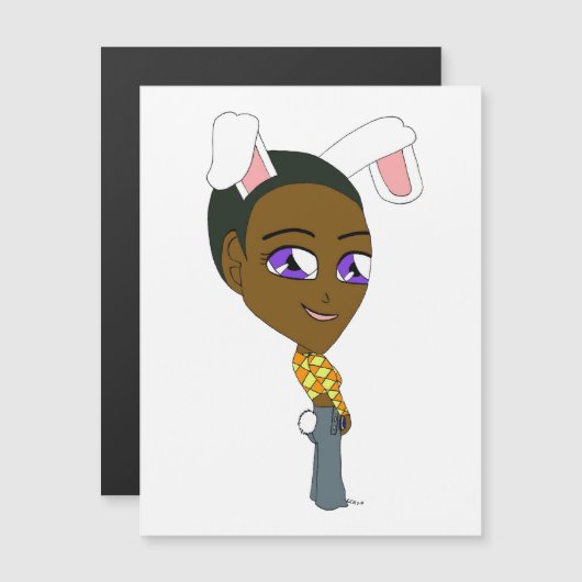Chibi Bunnygirl Magnetkarte (Vorne/Hinten)