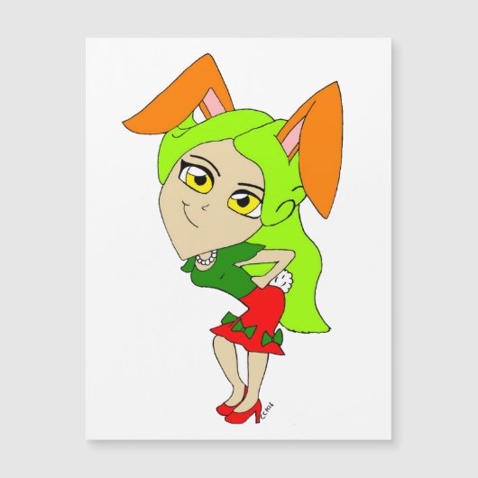 Chibi Bunnygirl Magnetkarte (Vorderseite)