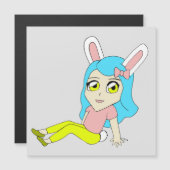 Chibi Bunnygirl Magnetkarte (Vorne/Hinten)