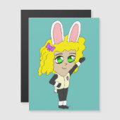 Chibi Bunnygirl Magnetkarte (Vorne/Hinten)