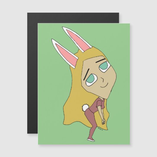 Chibi Bunnygirl Magnetkarte (Vorne/Hinten)