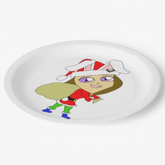 Chibi Bunnygirl Pappteller (Schrägansicht)