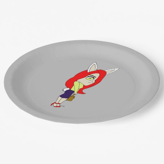 Chibi Bunnygirl Pappteller (Schrägansicht)