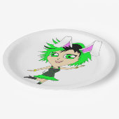 Chibi Bunnygirl Pappteller (Schrägansicht)