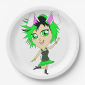 Chibi Bunnygirl Pappteller (Vorderseite)