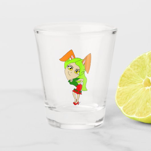 Chibi Bunnygirl Schnapsglas (Vorderseite)