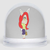 Chibi Bunnygirl Schneekugeln (Vorderseite)