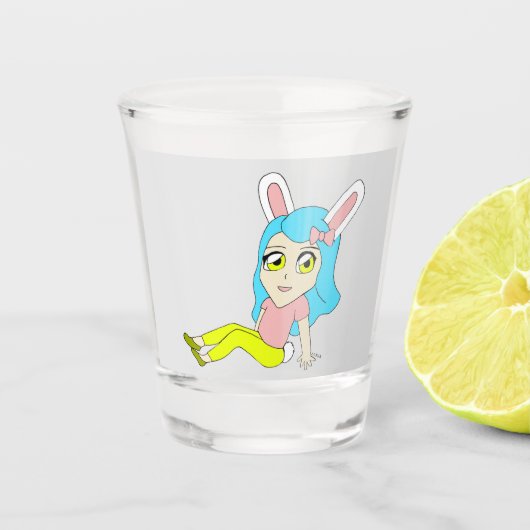 Chibi-Bunnygirl-Shotglas Schnapsglas (Vorderseite)