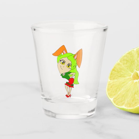 Chibi-Bunnygirl-Shotglas Schnapsglas (Vorderseite)