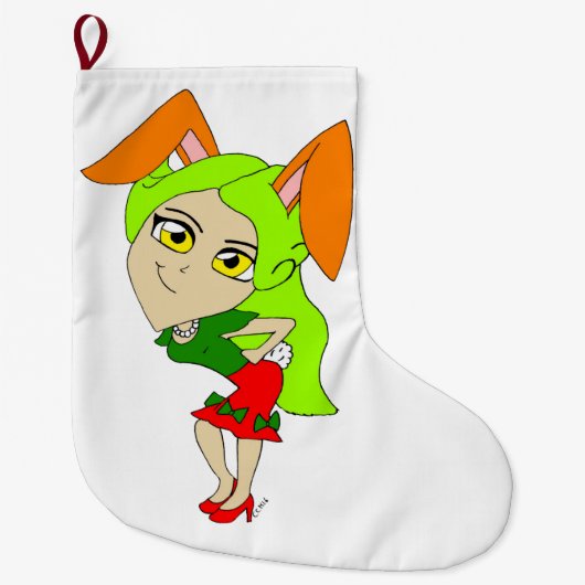 Chibi-Bunnygirl-Taste Großer Weihnachtsstrumpf (Vorderseite)