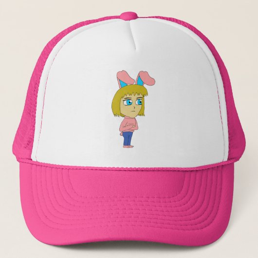 Chibi-Bunnygirl Truckerkappe (Vorderseite)
