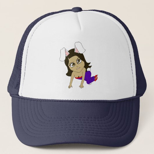 Chibi-Bunnymädchen Truckerkappe (Vorderseite)