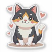 Chibi Calico Cat Planner Sticker (Vorderseite)