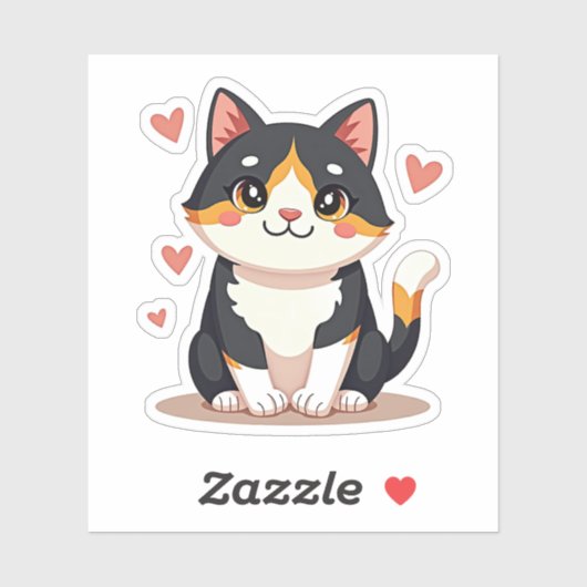 Chibi Calico Cat Planner Sticker (Blatt)