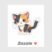 Chibi Calico Cat Sticker - Kawaii Geschenk (Blatt)
