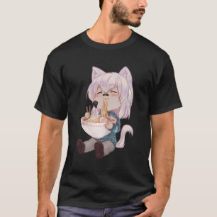 Chibi Cat Anime Girl Niedlich Kawaii Japanischer K T-Shirt