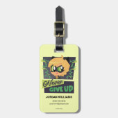 Chibi Cat Noir geben nie auf Gepäckanhänger (Vorderseite vertikal)