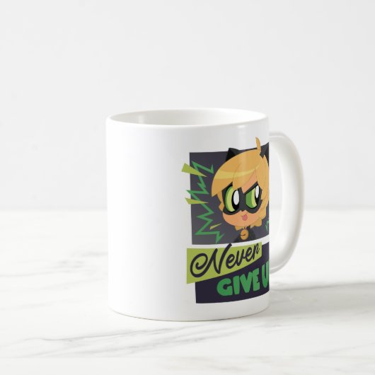 Chibi Cat Noir geben nie auf Kaffeetasse (VorderseiteRechts)