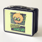 Chibi Cat Noir geben nie auf Metall Brotdose (Rückseite)