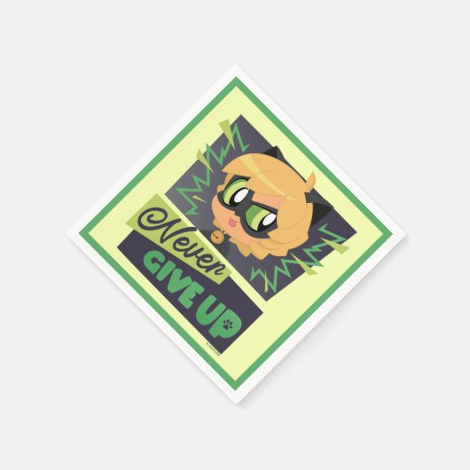 Chibi Cat Noir geben nie auf Serviette (Ecke)