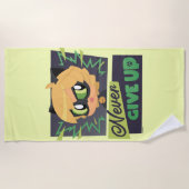 Chibi Cat Noir geben nie auf Strandtuch (Vorderseite)