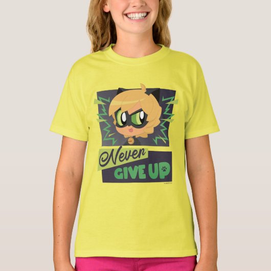 Chibi Cat Noir geben nie auf T-Shirt (Vorderseite)