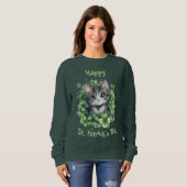 Chibi Cat St. Patrick's Day Sweatshirt (Vorne ganz)