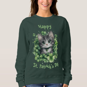 Chibi Cat St. Patrick's Day Sweatshirt