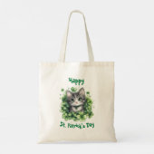 Chibi Cat St. Patrick's Day Tote Bag Tragetasche (Rückseite)