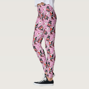 Chibi Catfrau, Harley Quinn, & Kittens Pattern Leggings
