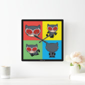 Chibi Catfrau Pose Quadratische Wanduhr (Zuhause)