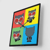 Chibi Catfrau Pose Quadratische Wanduhr (Winkel)