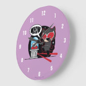 Chibi Catfrau Stechen eines Diamanten Große Wanduhr (Winkel)