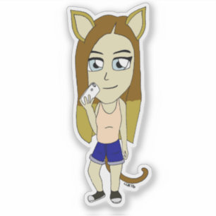 Chibi Catgirl Aufkleber