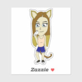 Chibi Catgirl Aufkleber (Blatt)