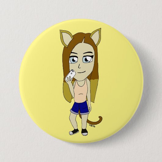 Chibi Catgirl Button (Vorderseite)