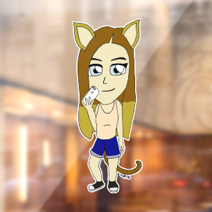 Chibi Catgirl Fensteraufkleber