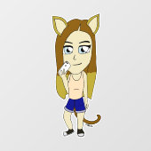 Chibi Catgirl Fensteraufkleber (Blatt)