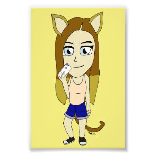 Chibi Catgirl Fotodruck