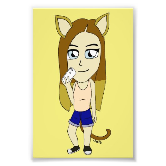 Chibi Catgirl Fotodruck (Vorne)