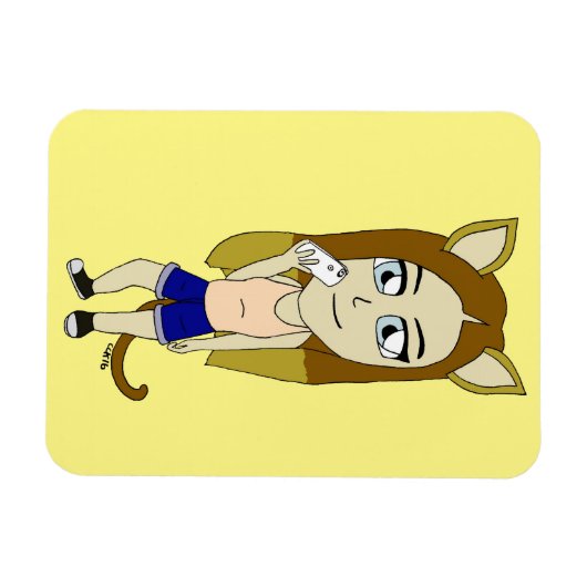 Chibi Catgirl Magnet (Horizontal)