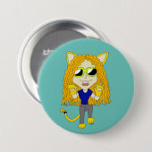 Chibi Catgirl mit Pfoten Button (Vorne & Hinten)