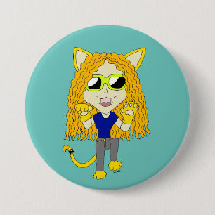 Chibi Catgirl mit Pfoten Button